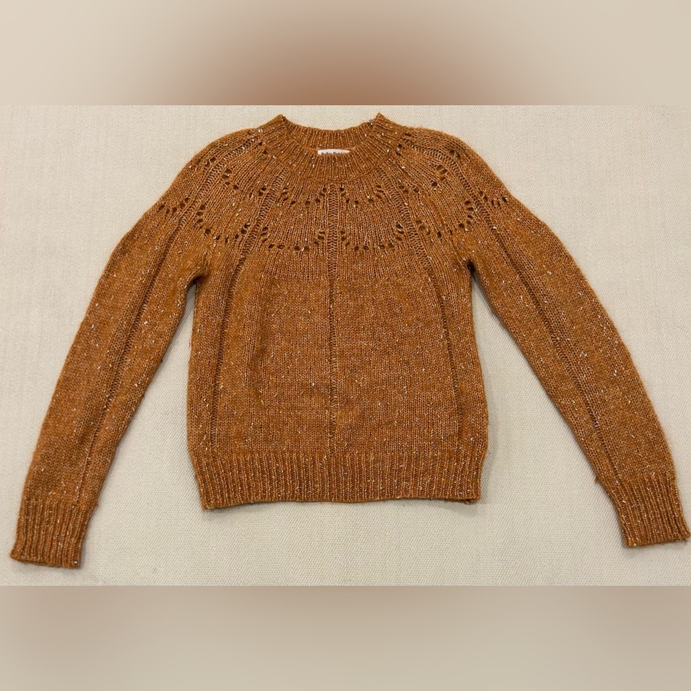 Roller Rabbit pullover sweater alpaca wool orange size XS